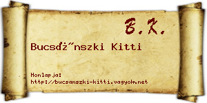 Bucsánszki Kitti névjegykártya