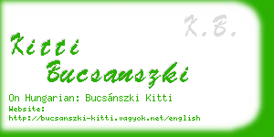 kitti bucsanszki business card