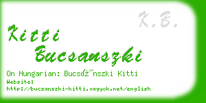 kitti bucsanszki business card